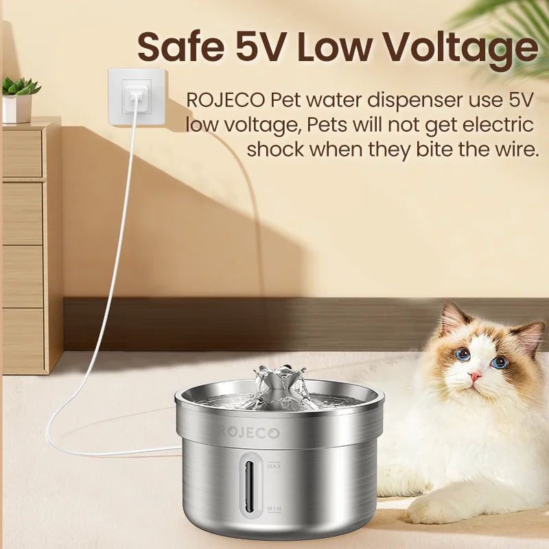 ROJECO Stainless Steel Pet Fountain