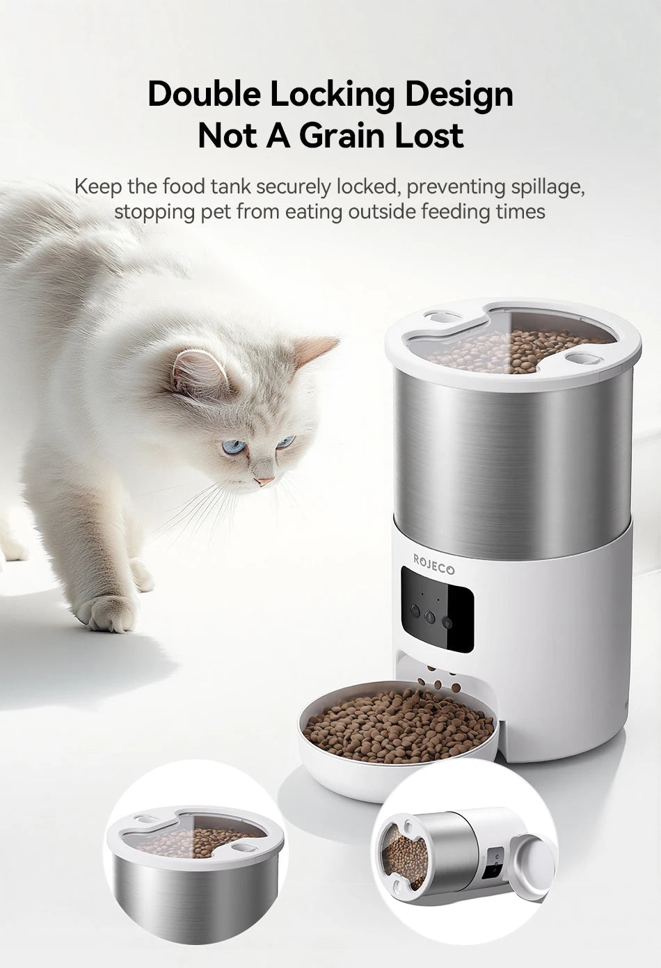 ROJECO 4.5L Smart Pet Feeder WiFi