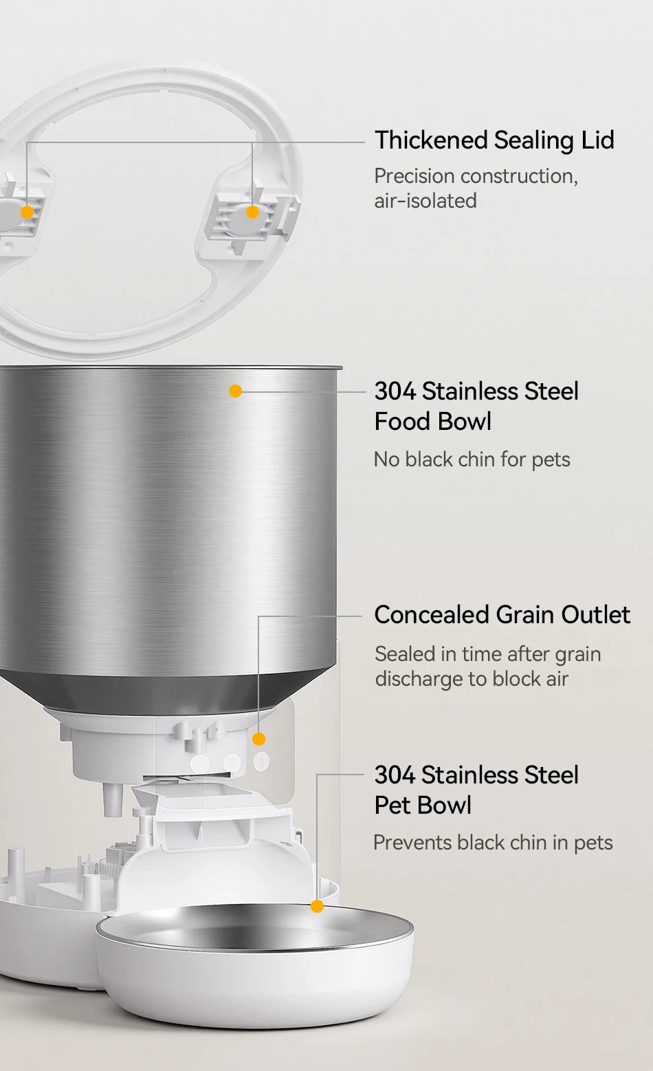 ROJECO 4.5L Smart Pet Feeder WiFi