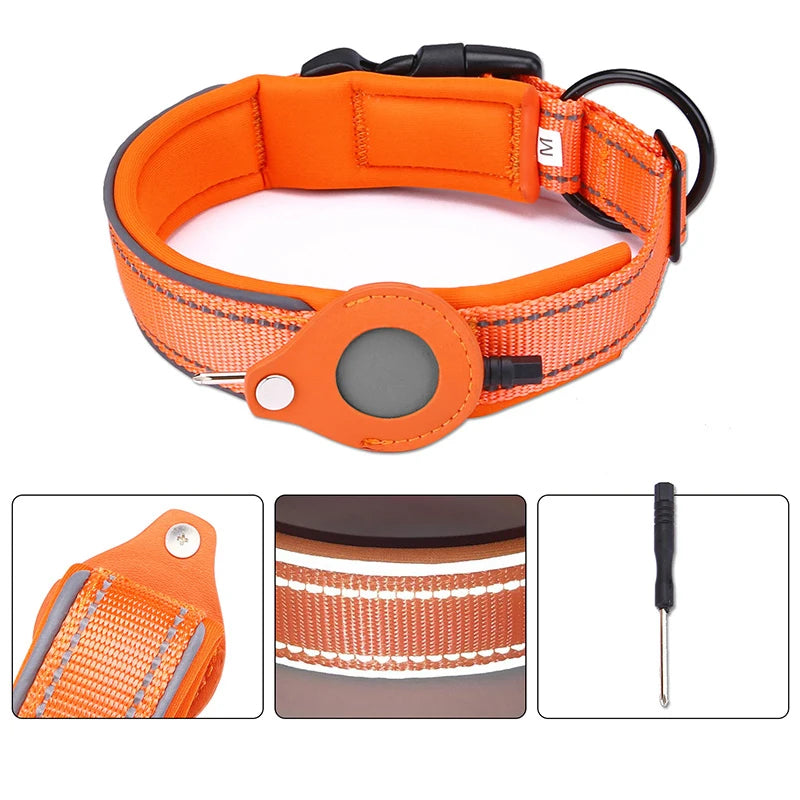 Reflective AirTag Dog Collar