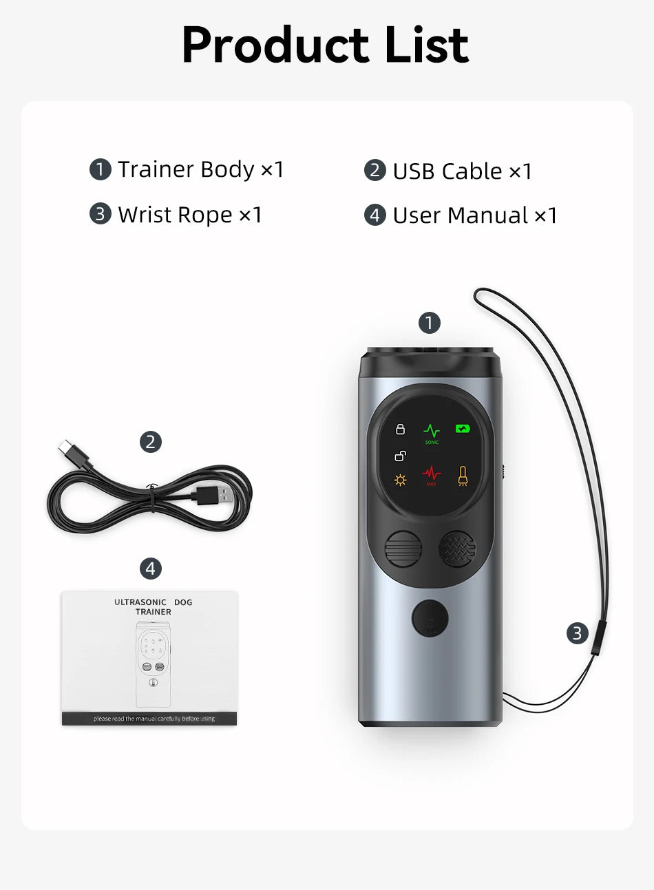 ROJECO Ultrasonic Dog Repeller LED