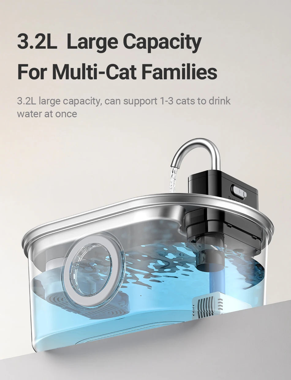 ROJECO Smart Pet Water Fountain 3.2L