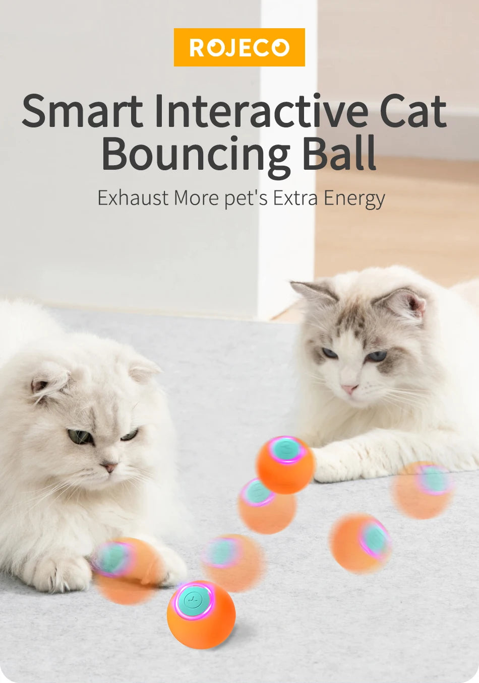 ROJECO Interactive Cat Bouncing Ball