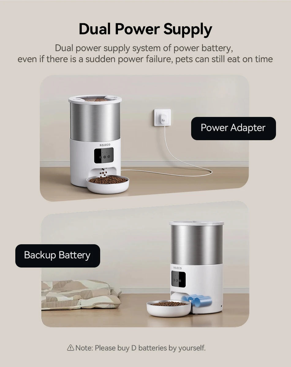 ROJECO 4.5L Smart Pet Feeder WiFi