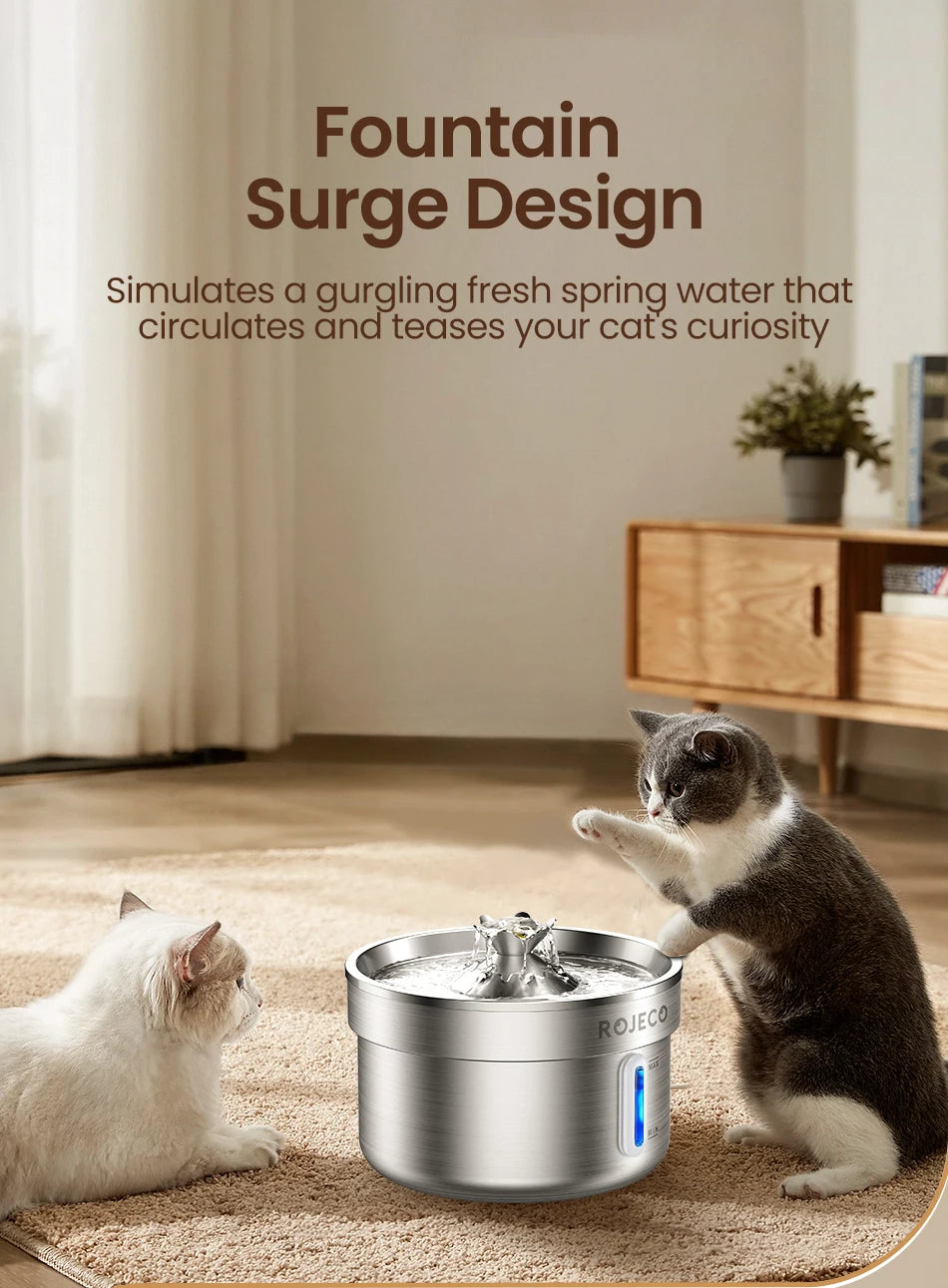 ROJECO Stainless Steel Pet Fountain