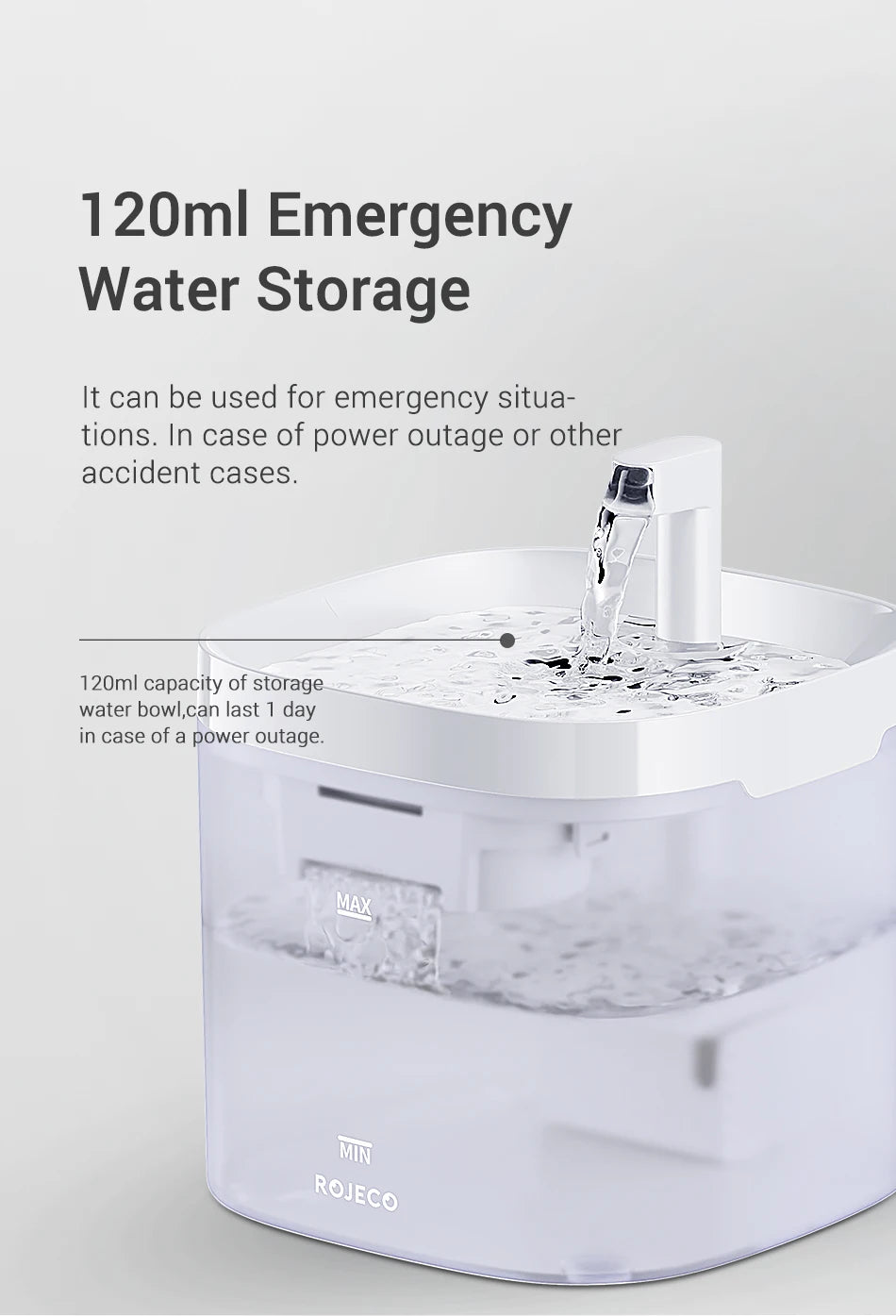 ROJECO Pet Water Fountain with Filter