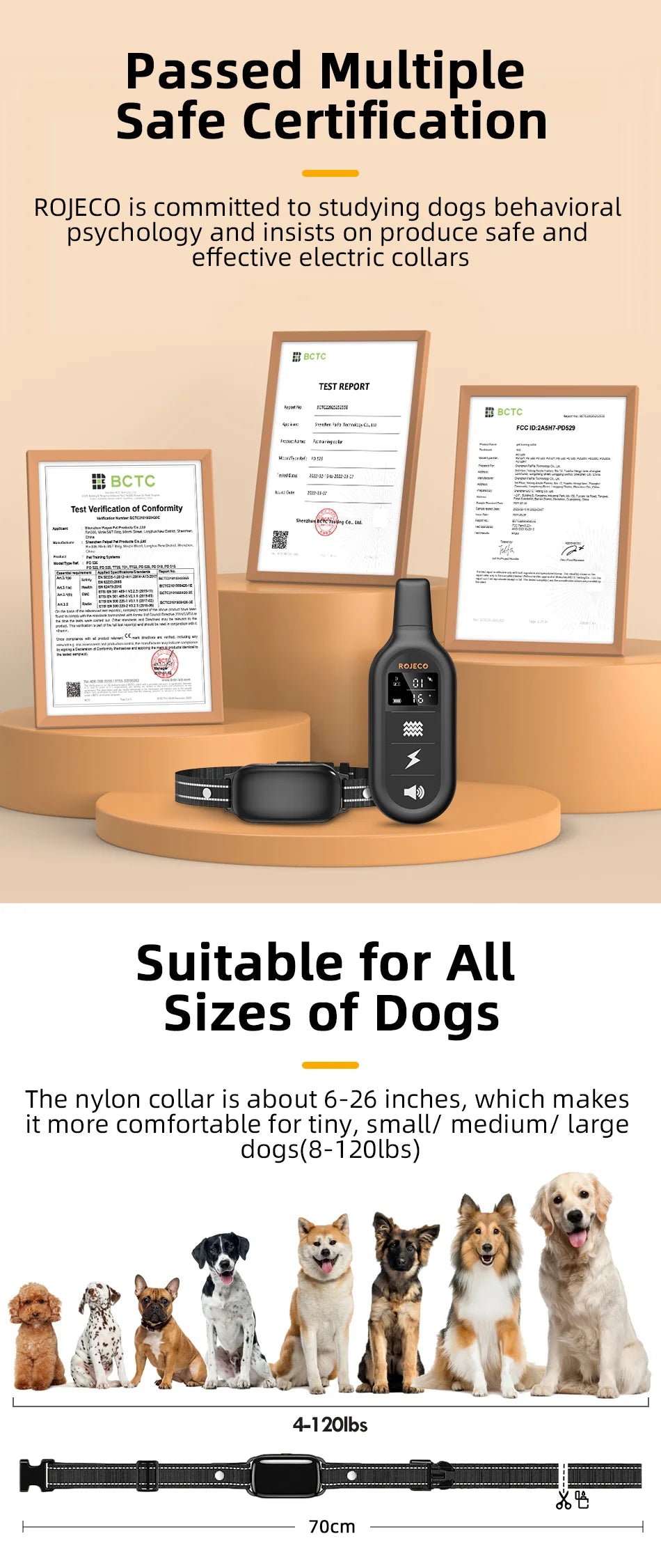 ROJECO Remote Dog Training Collar