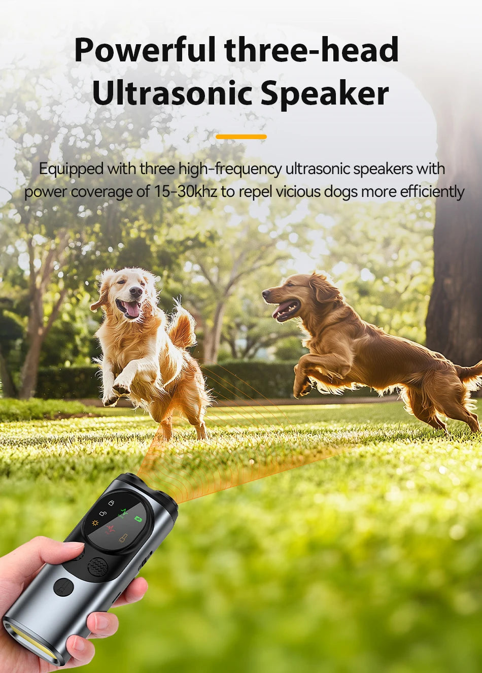 ROJECO Ultrasonic Dog Repeller LED