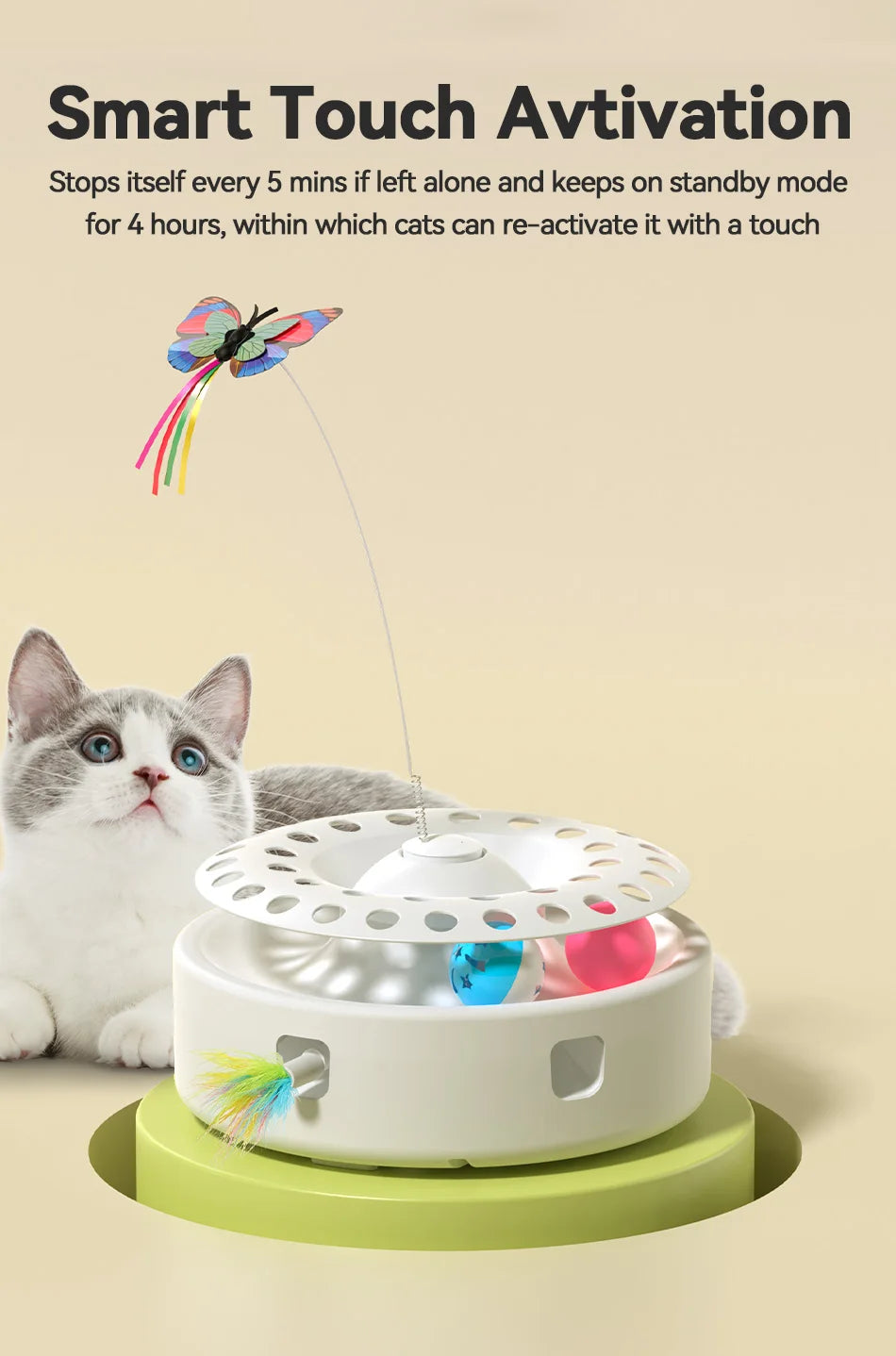 ROJECO 3-in-1 Interactive Cat Toy Set