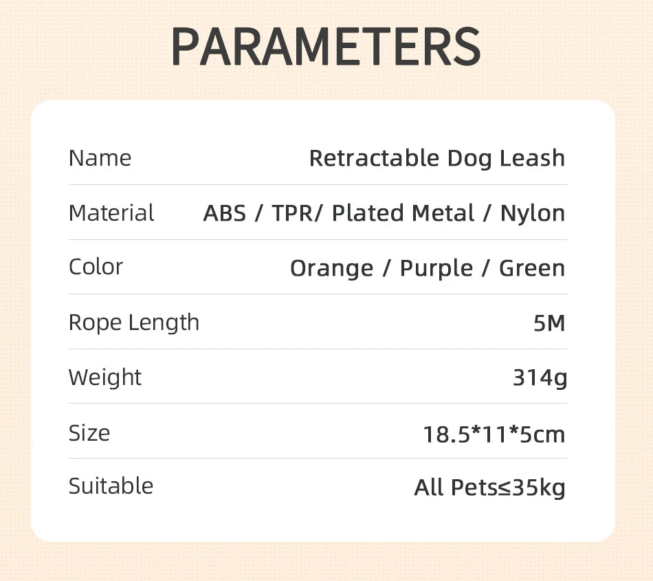 ROJECO Retractable LED Dog Leash