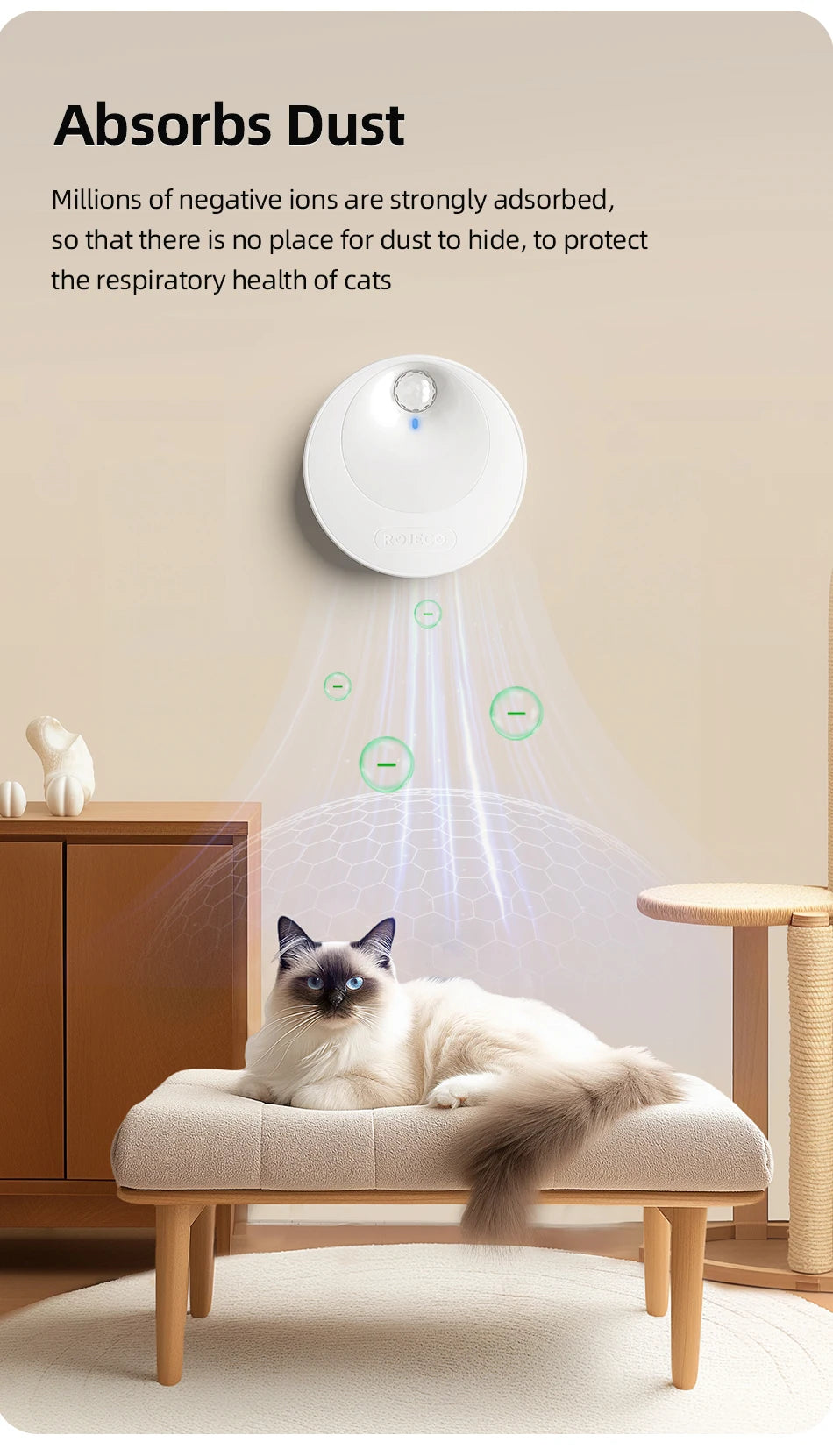 ROJECO Smart Cat Litter Deodorizer