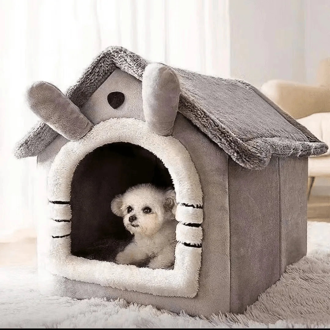 Enclosed Pet Cave House Faux Fur Washable