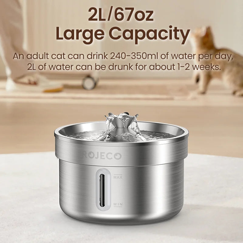 ROJECO Stainless Steel Pet Fountain