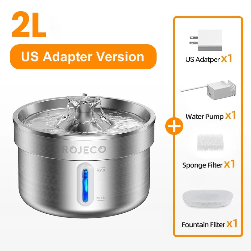 ROJECO Stainless Steel Pet Fountain