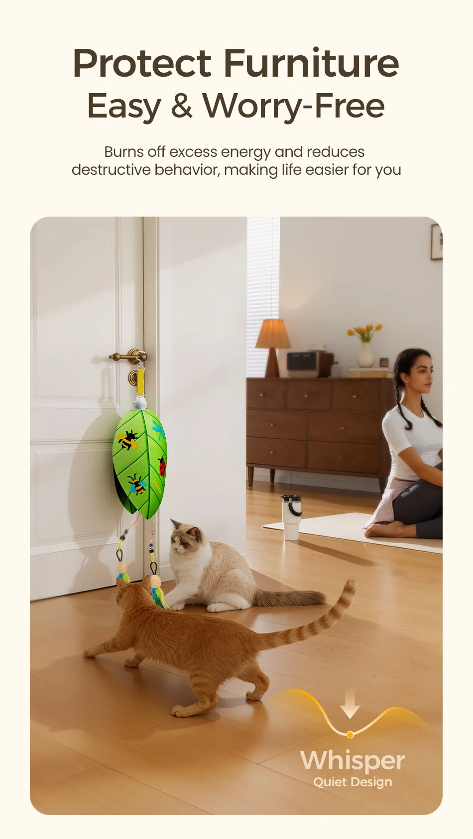 ROJECOnAutomatic Cat Feather & Laser Toy