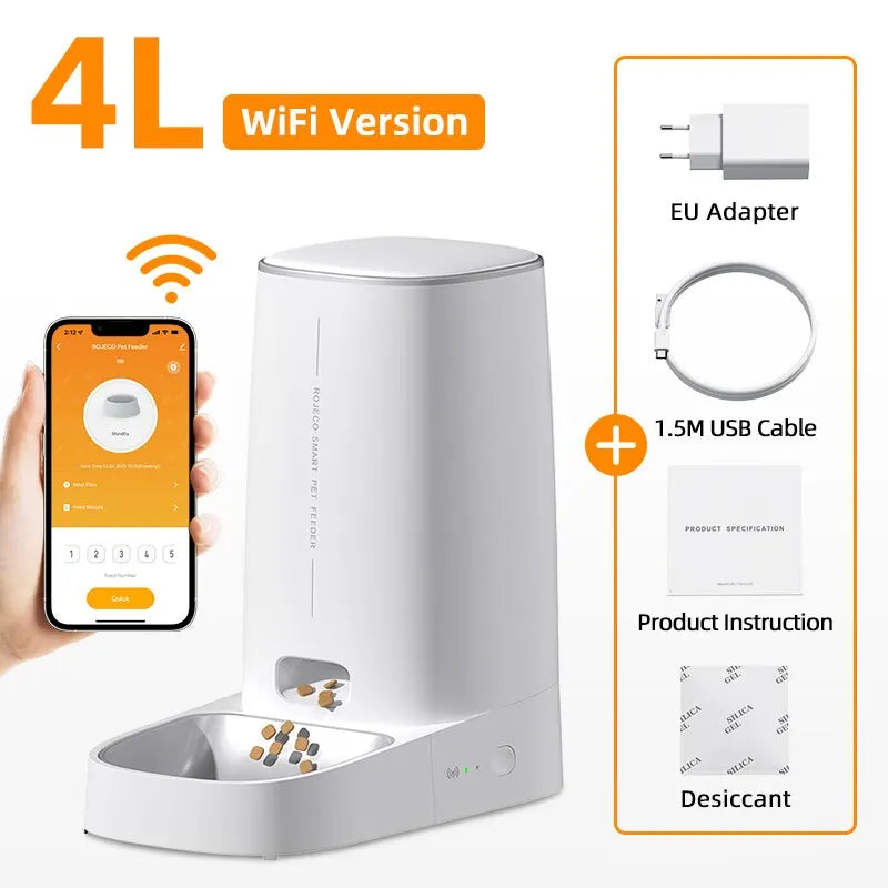 ROJECO Smart Auto Pet Feeder 4L