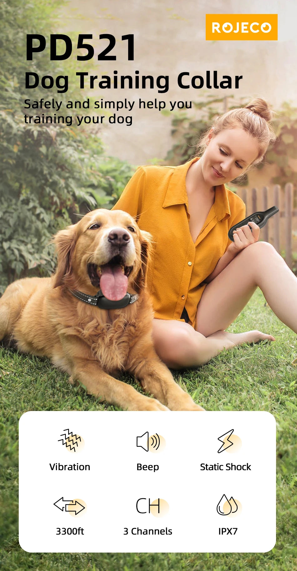 ROJECO Remote Dog Training Collar