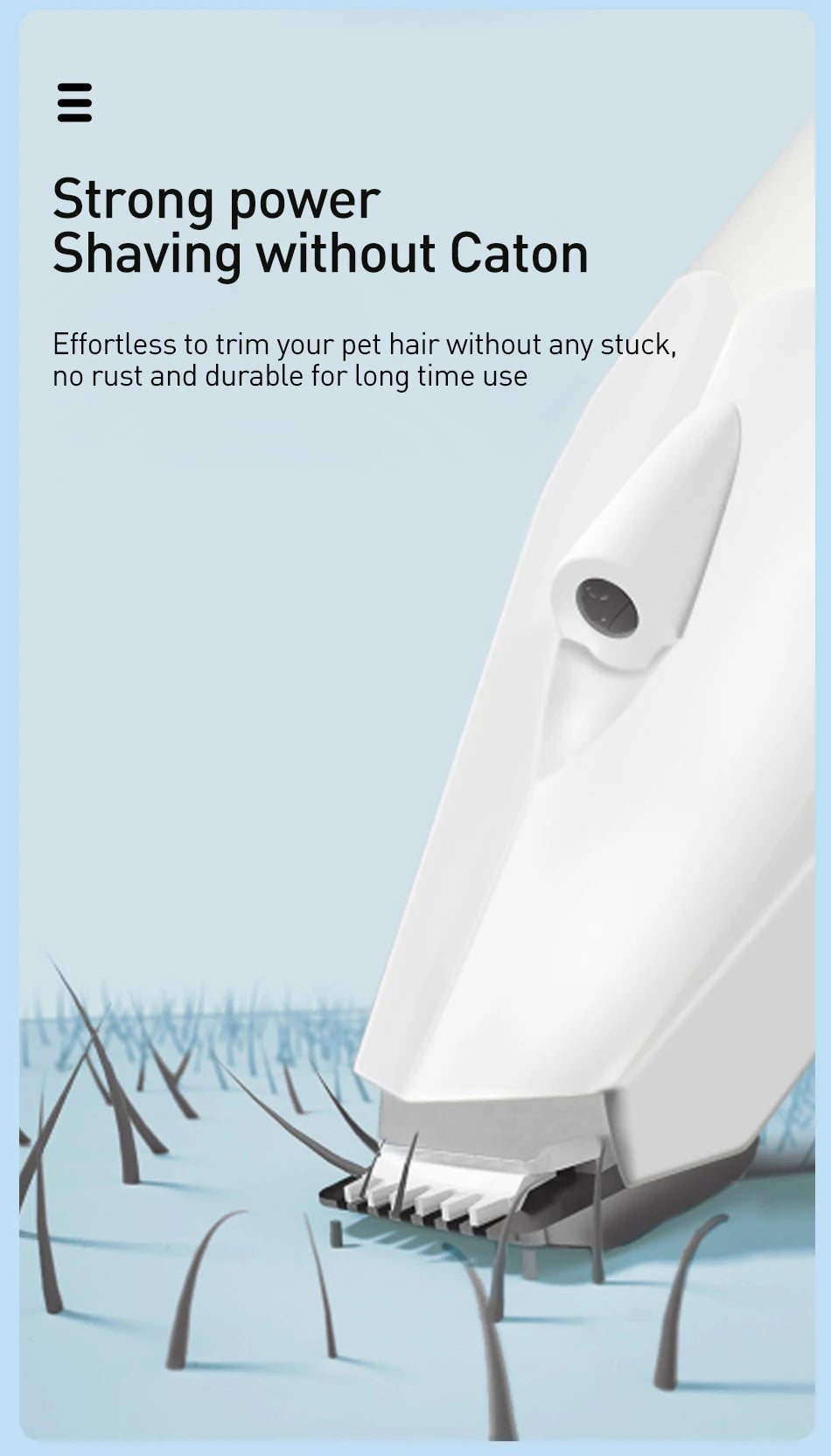 ROJECO 3-in-1 Pet Hair Trimmer LED