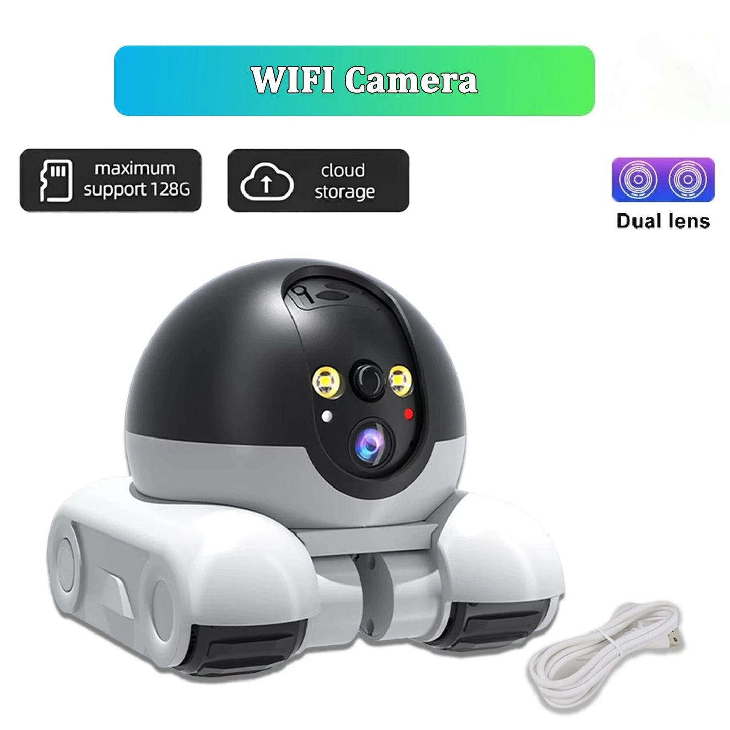 WiFi Dual Lens Robot Pet Camera 1080P