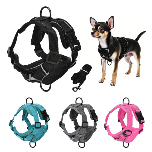 Pet Puppy Harness Leash Set For Small Medium Dogs Cat Vest Outdoor Reflective Breathable Dog Chest Strap Chihuahua Accessories