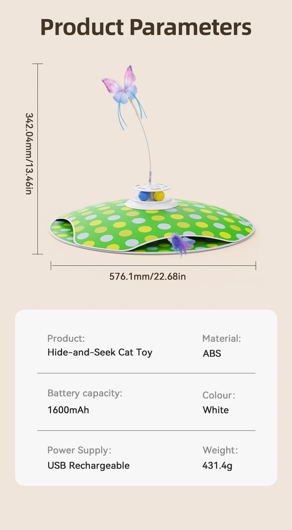 ROJECO 3-in-1 Interactive Cat Toy