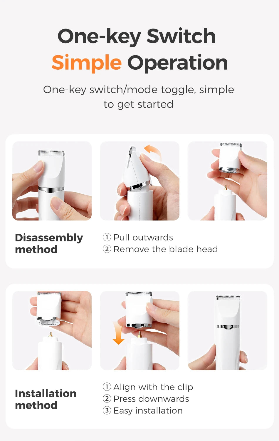 ROJECO 4-in-1 Pet Grooming Trimmer Kit