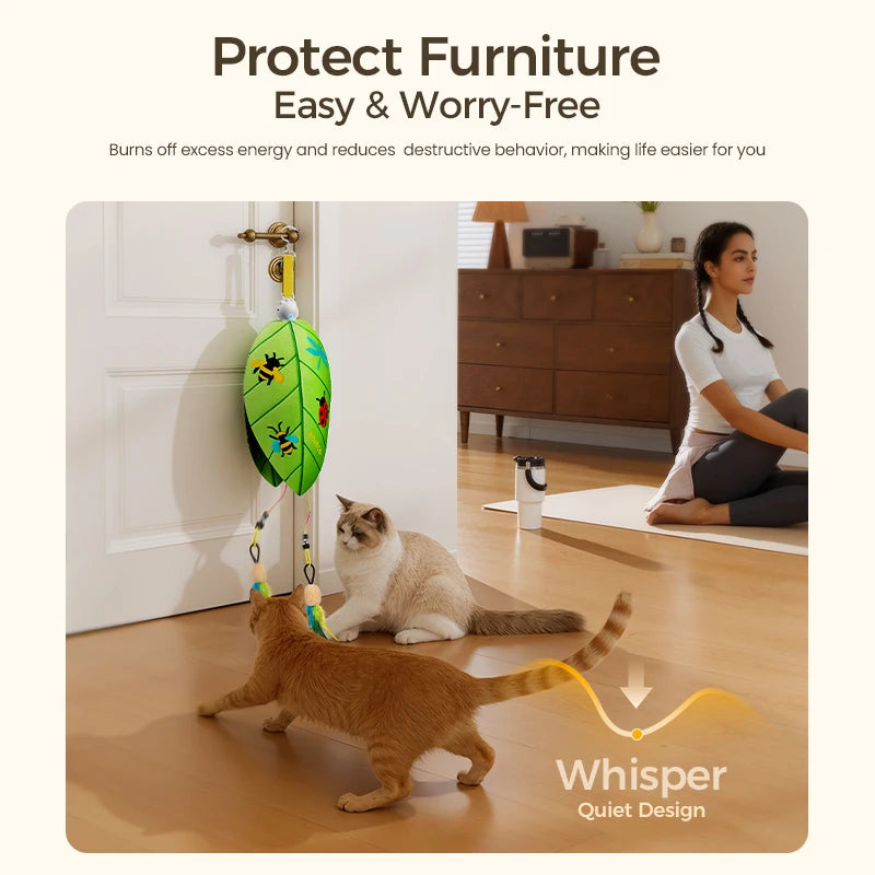 ROJECOnAutomatic Cat Feather & Laser Toy