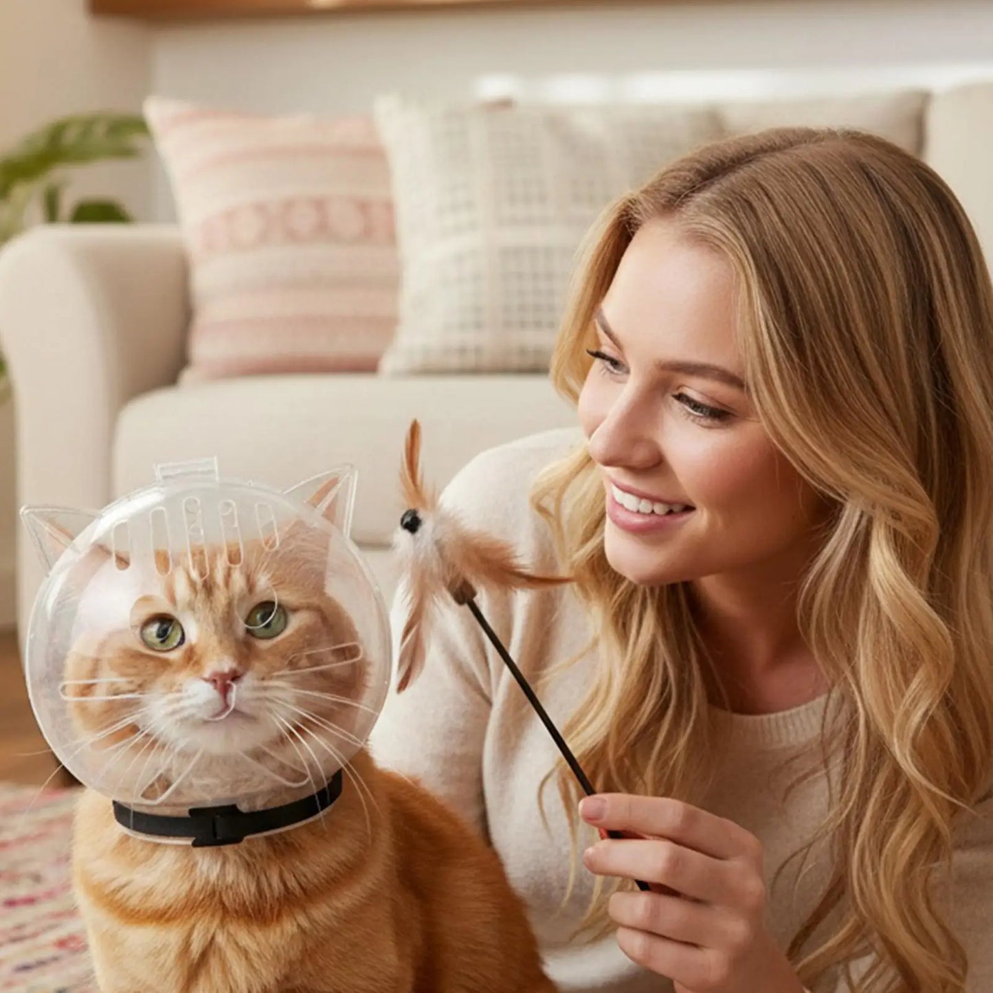 Breathable Cat Grooming Muzzle Hood