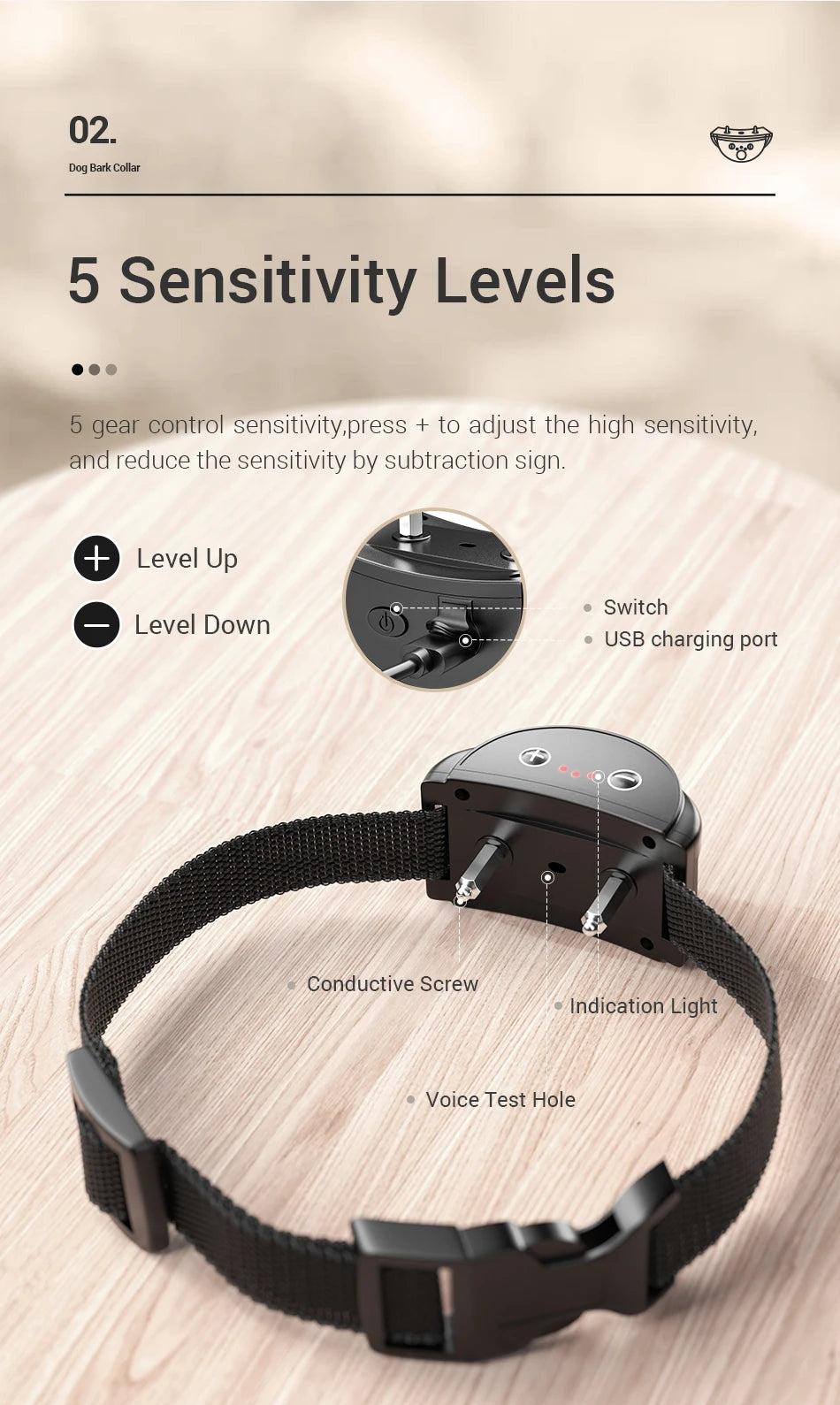ROJECO Auto Anti-Bark Collar