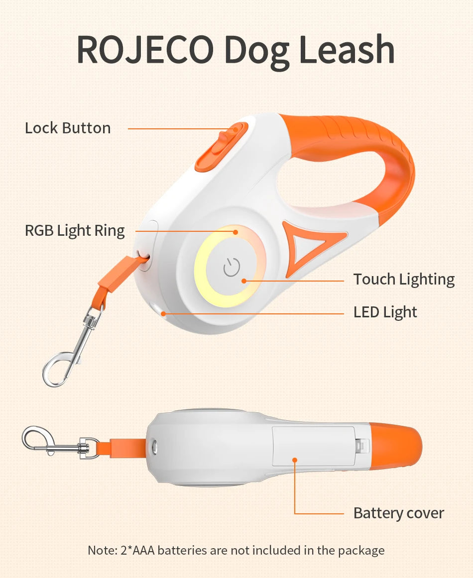 ROJECO Retractable LED Dog Leash