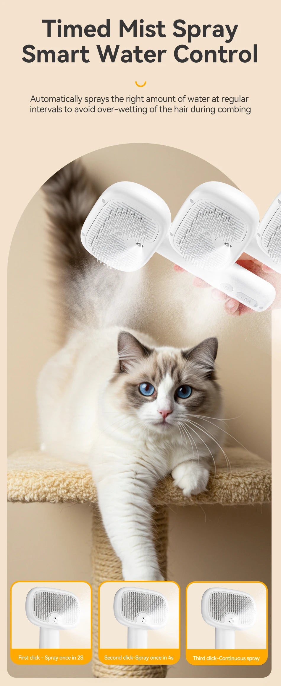 ROJECO Electric Steam Grooming Brush
