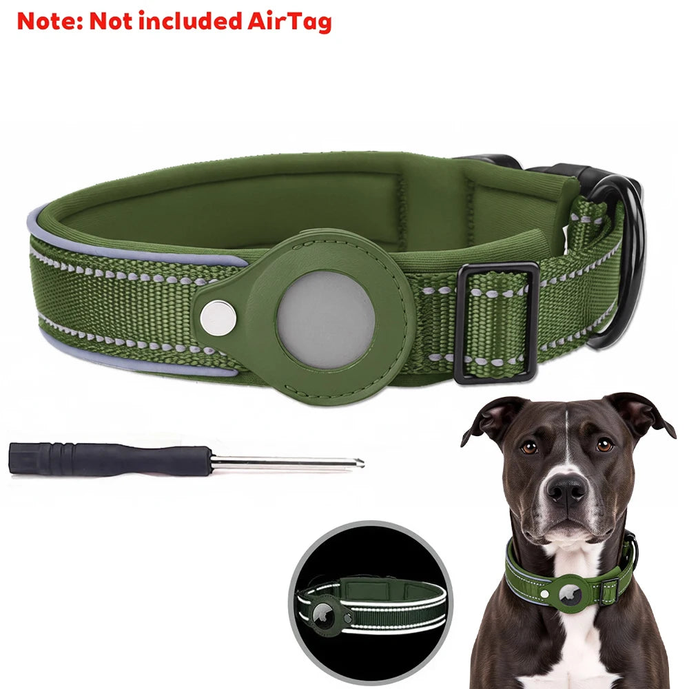 New For Apple Airtag Pet Dog Collar Anti-Lost Reflective Protective Tracker WaterProof For Pet Dog Cat Dog Positioning Collar