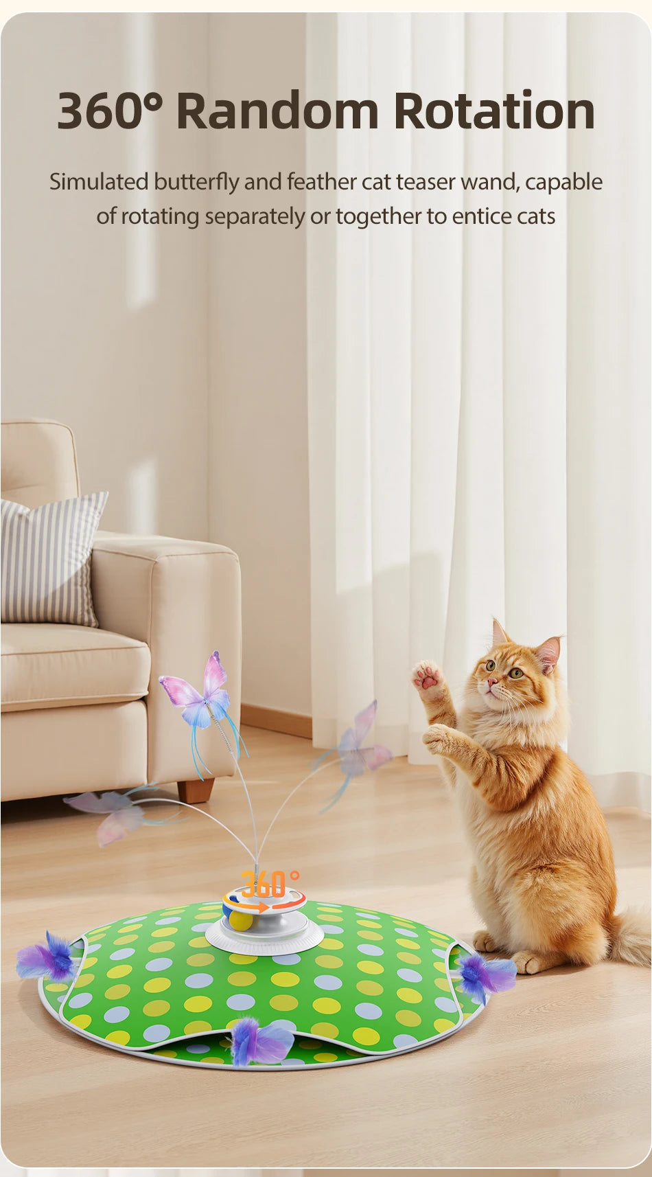 ROJECO 3-in-1 Interactive Cat Toy