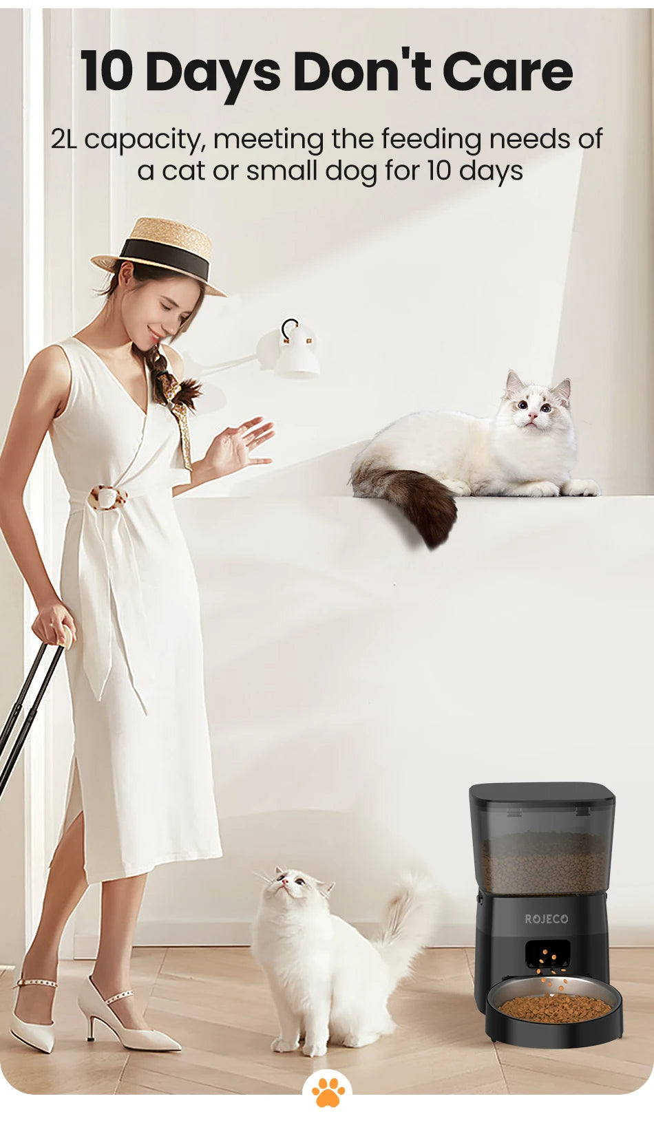 ROJECO Automatic Pet Feeder 2L