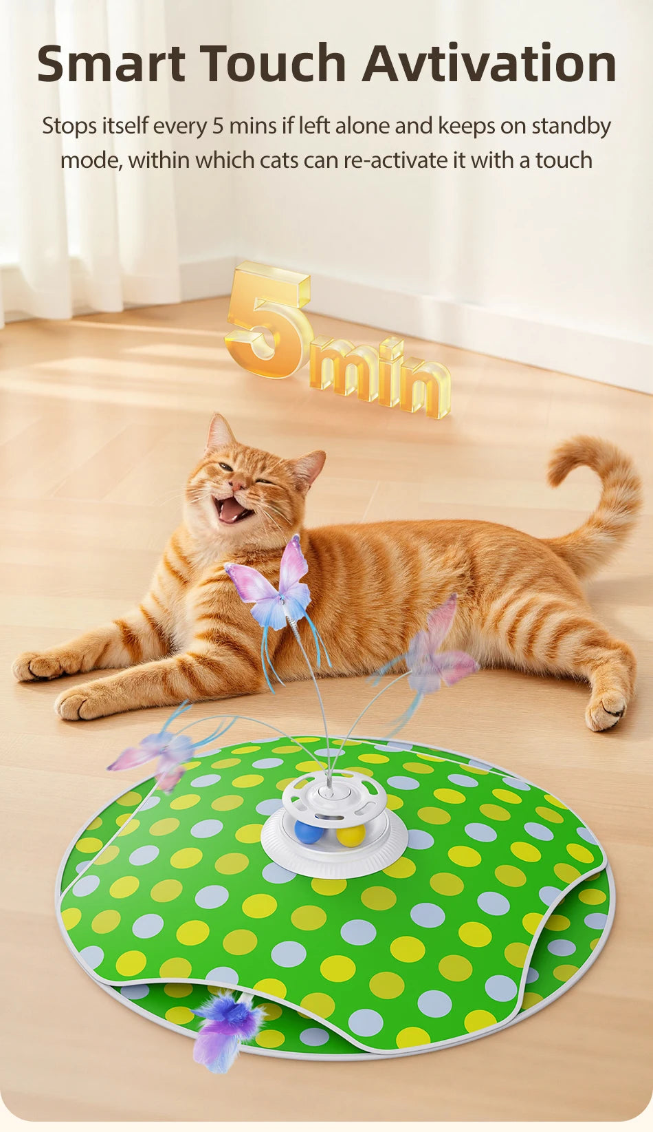 ROJECO 3-in-1 Interactive Cat Toy