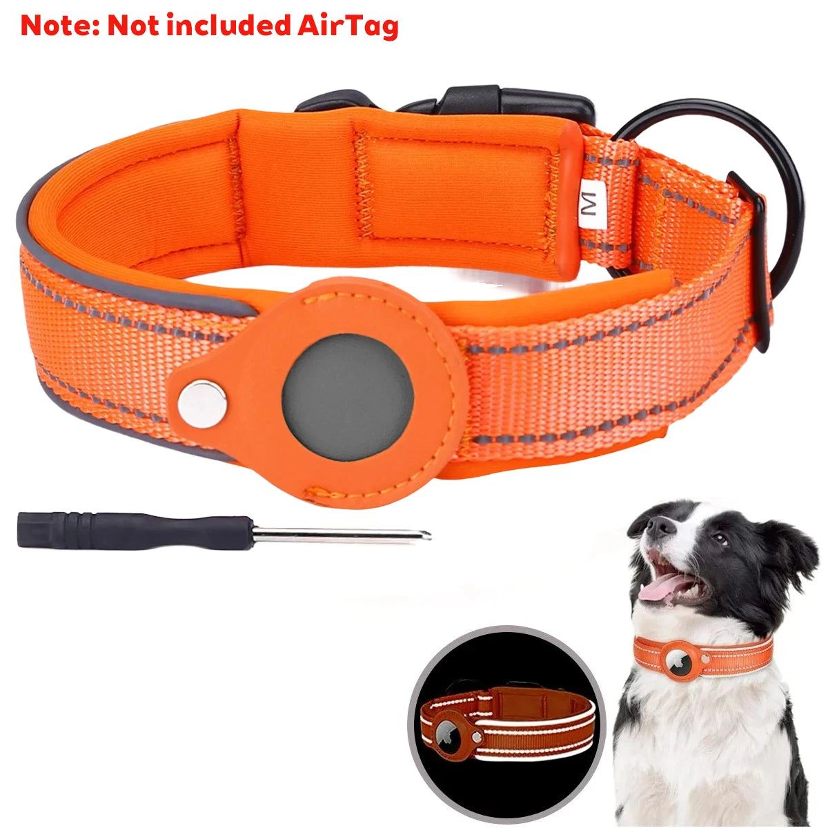 New For Apple Airtag Pet Dog Collar Anti-Lost Reflective Protective Tracker WaterProof For Pet Dog Cat Dog Positioning Collar